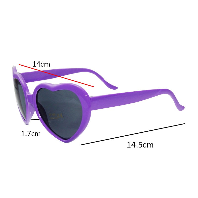 2021 Love Heart Shaped Effect Glasses Watch The Lights Change Love Image Heart Diffraction Glasses At Night Sunglasses For Women