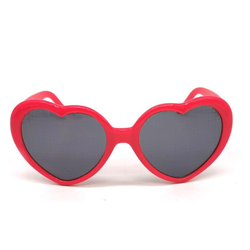 2021 Love Heart Shaped Effect Glasses Watch The Lights Change Love Image Heart Diffraction Glasses At Night Sunglasses For Women